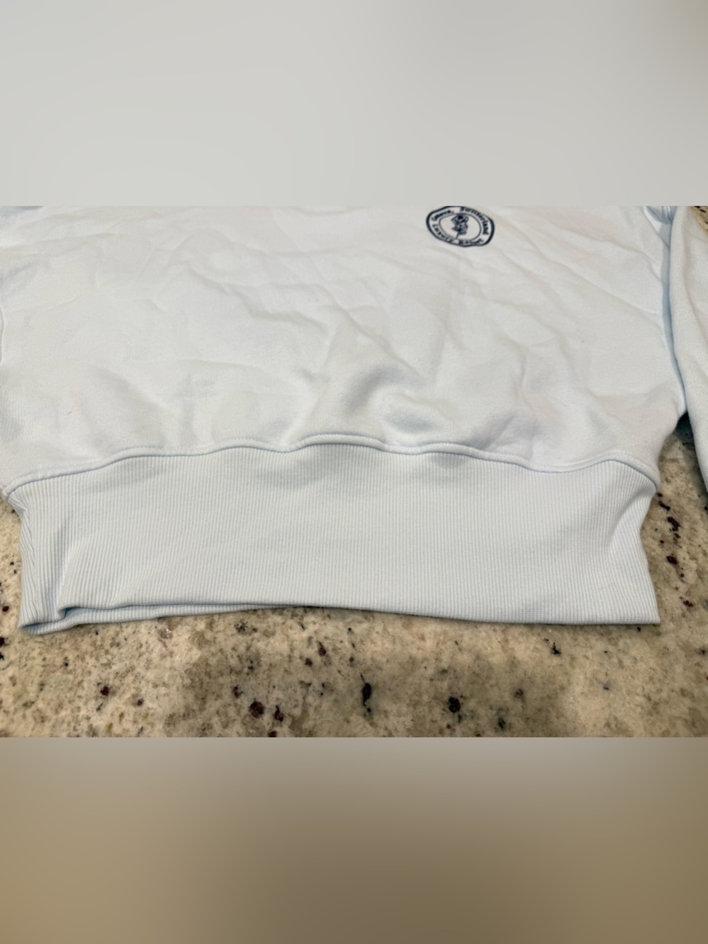 Wild Fable Pale Blue (Aqua Frost) Cropped Mock Neck Sweatshirt with Logo - NWT - Picture 4 of 11